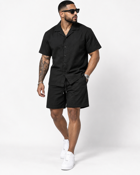 Conjunto Negro para Hombre con Camisa y Short | ARDER RD