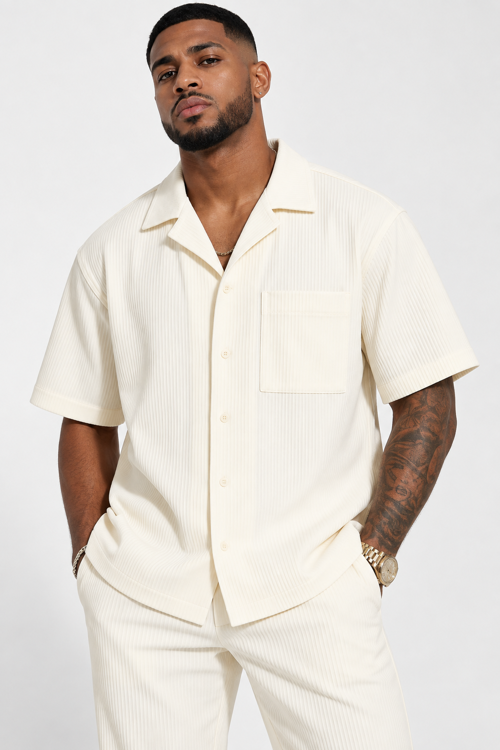 Camisa Resort Crema para Hombre | Clara Importaciones