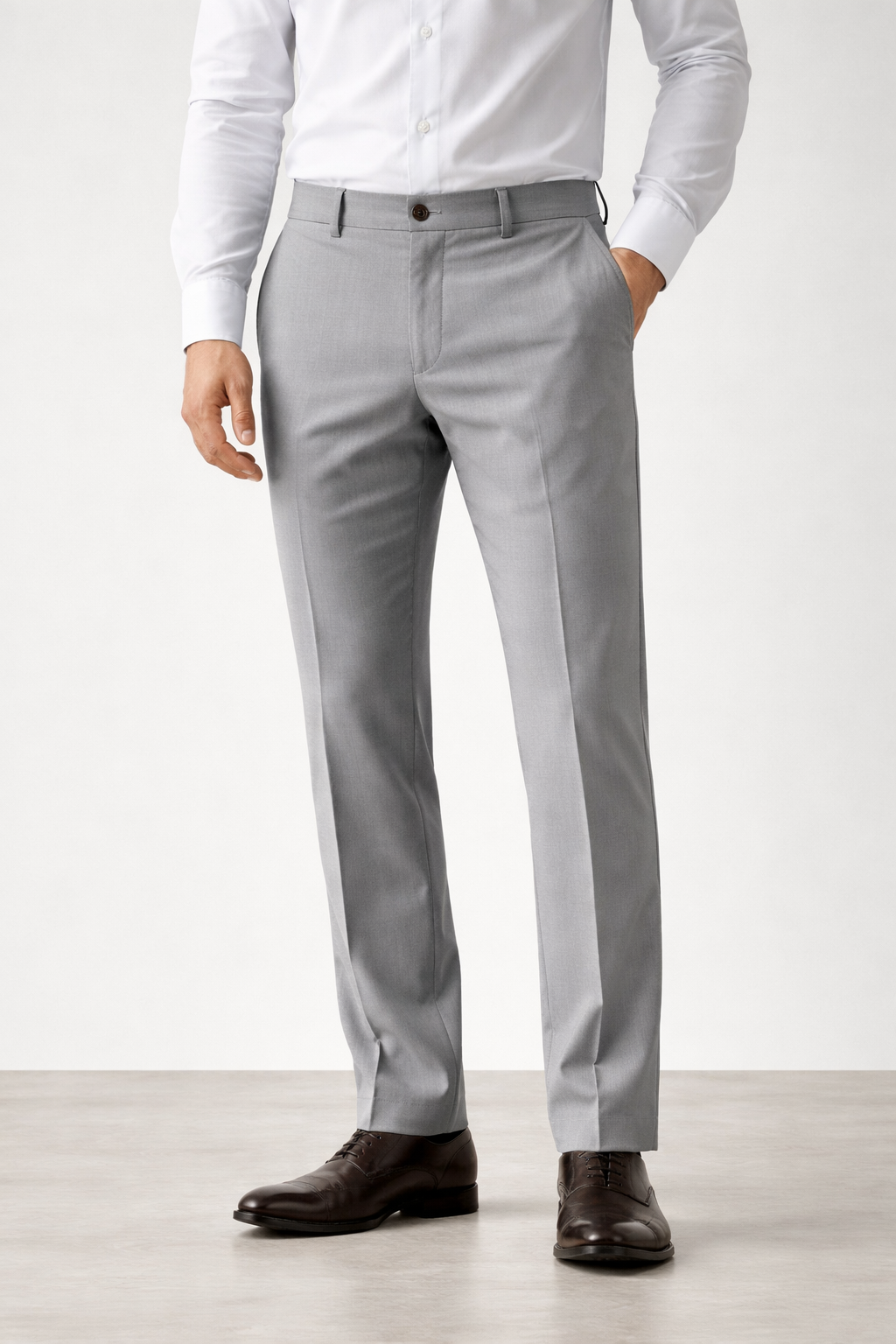 Pantalón de Vestir Hombre Gris Slim Fit – Elegante y Mod