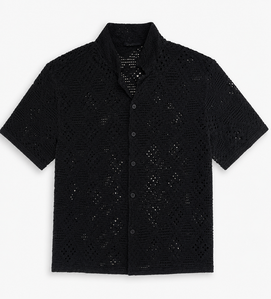 Camisa Crochet Negra para Hombre | ARDER