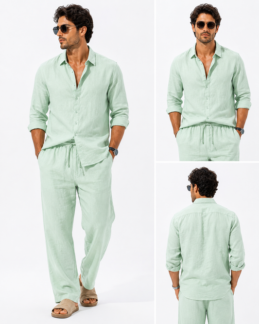 Conjunto de Lino Verde Menta para Hombre | Arder