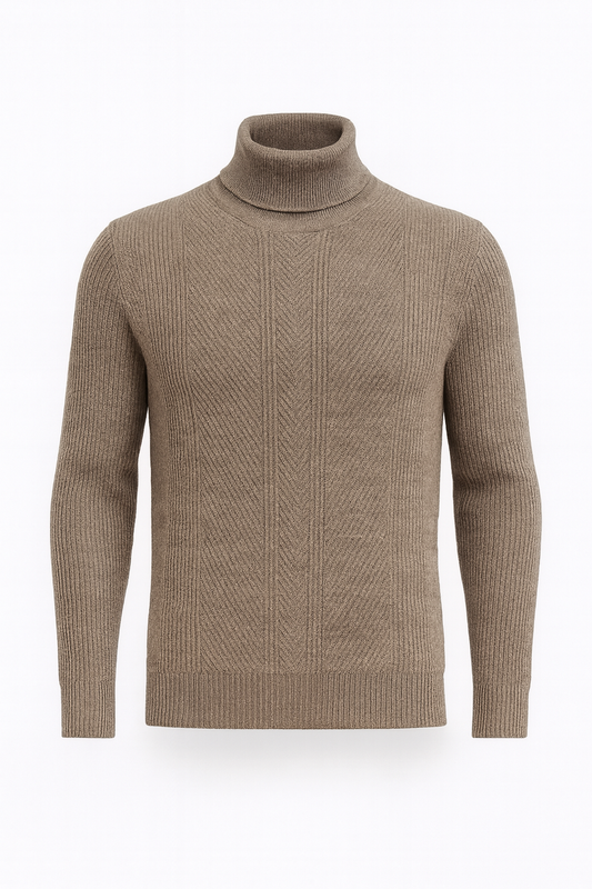 Suera cuello tortuga marrón