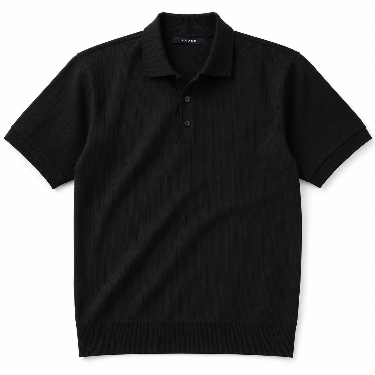 Poloche Negro Texturizado para Hombre | Cuello Polo Elegante | ARDER