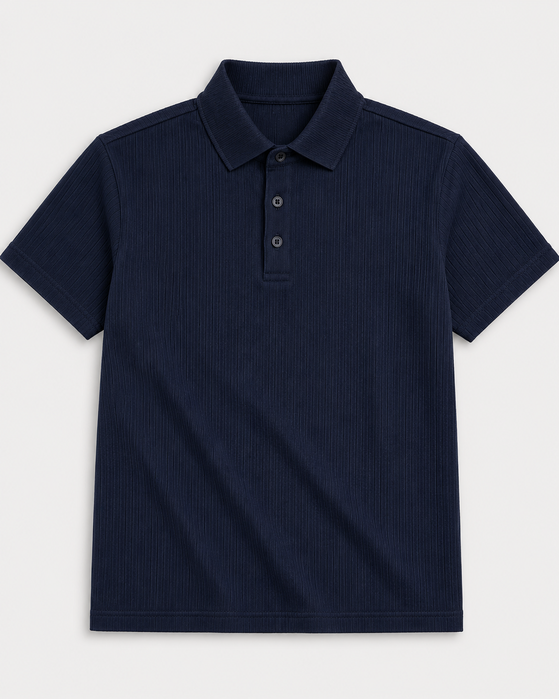 Polo Azul Navy para Hombre de Punto Acanalado | ARDER República Dominicana