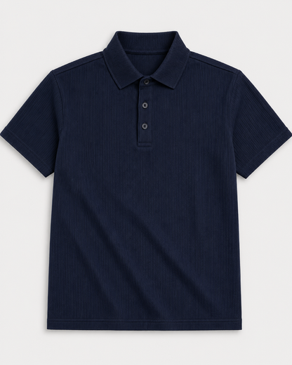 Polo Azul Navy para Hombre de Punto Acanalado | ARDER República Dominicana