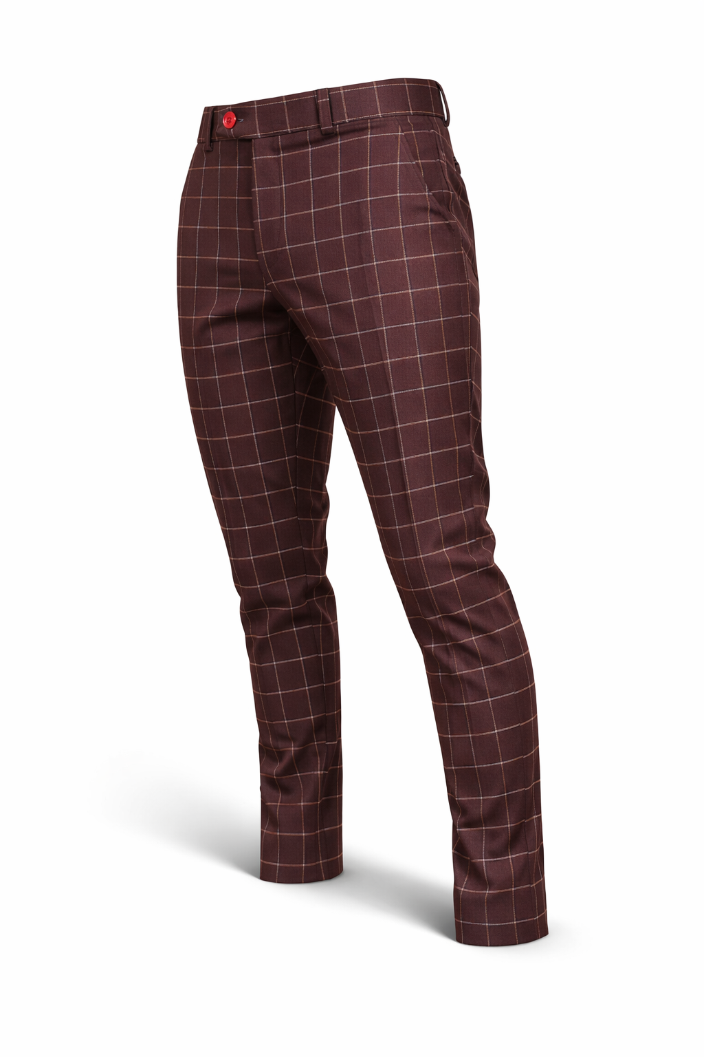 Pantalón de cuadro rojo vino