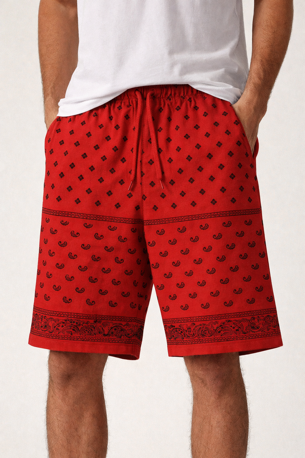 Bermuda de algodón rojo