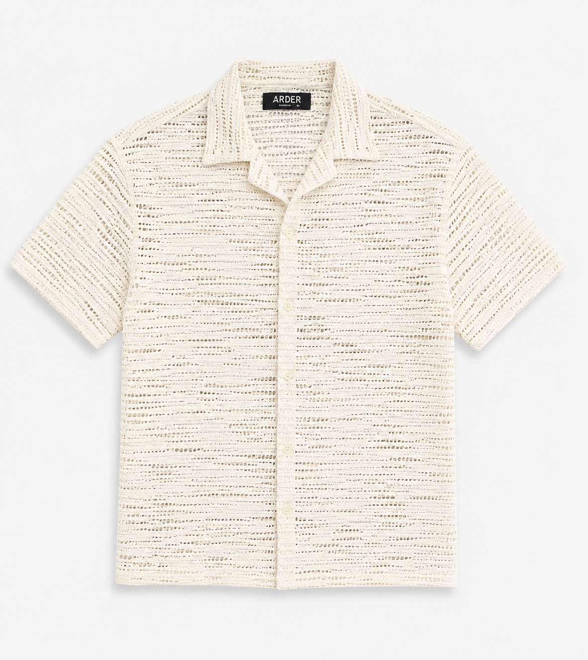 Camisa Crochet Beige para Hombre | Manga Corta Premium | Arder República Dominicana