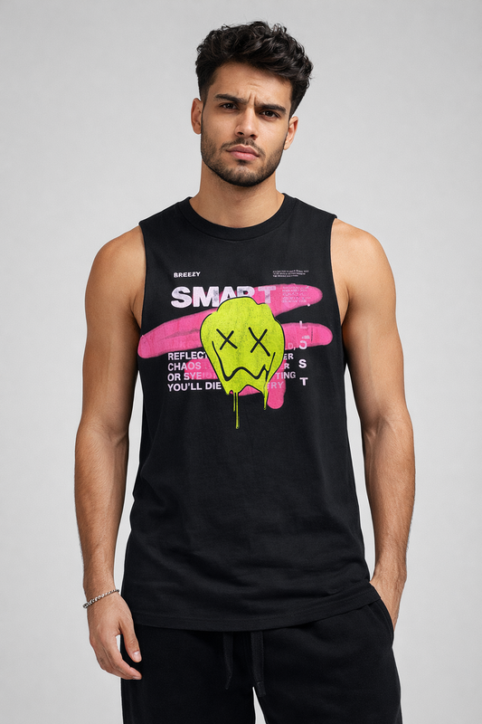 Franela negra happy face