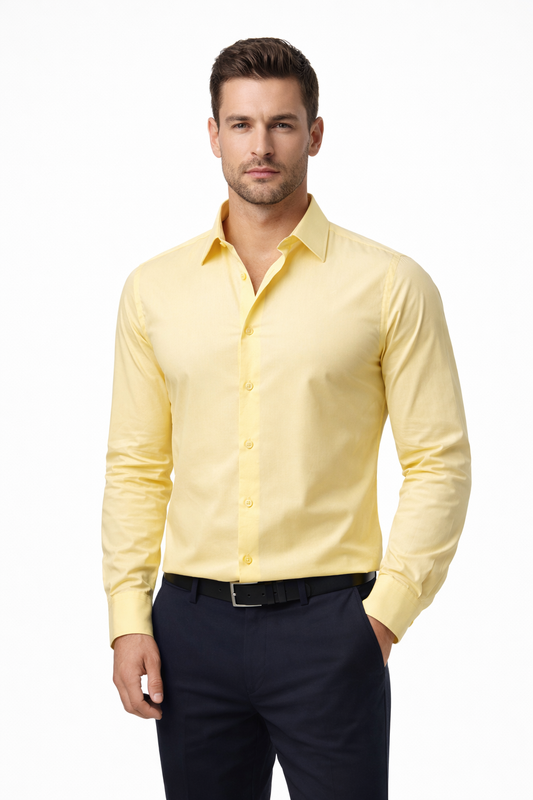 Camisa fina de salir amarilla