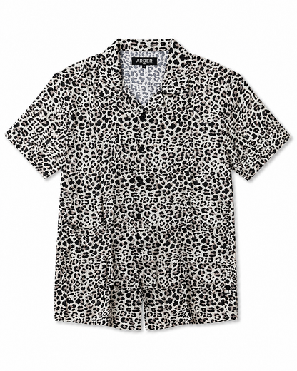 Camisa Leopardo Blanca para Hombre