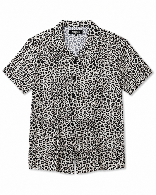 Camisa Leopardo Blanca para Hombre