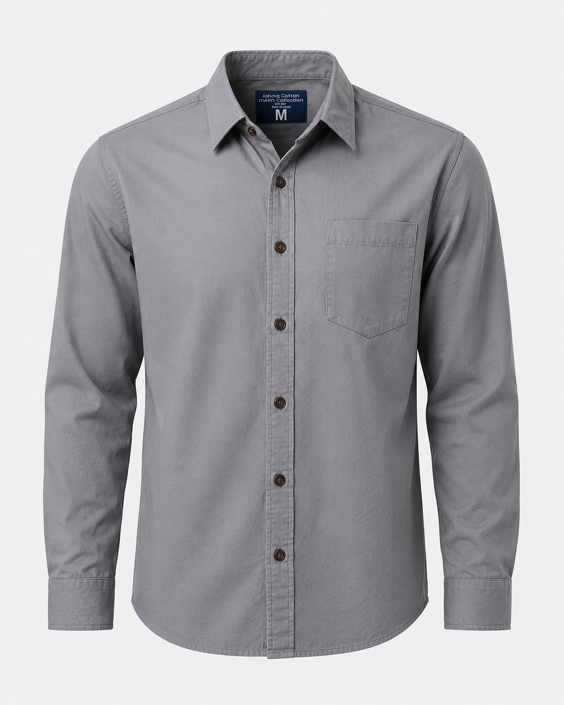 Camisa Gris Manga Larga para Hombre | Casual Elegante