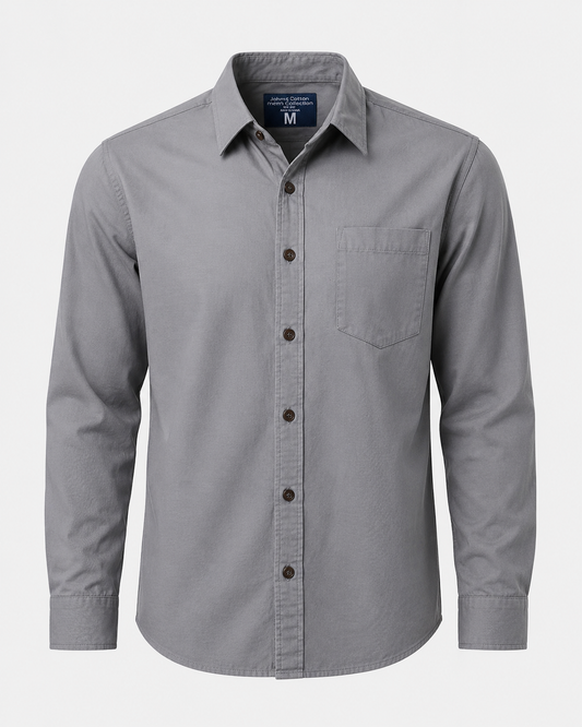 Camisa Gris Manga Larga para Hombre | Casual Elegante