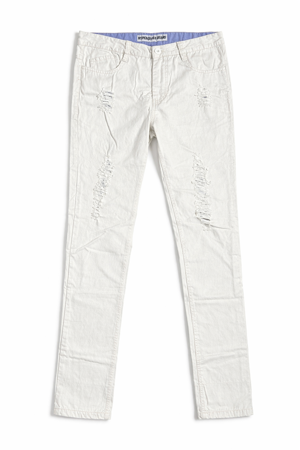 Hypercrush Jeans Blanco Skinny para Hombre | Slim Fit Roto