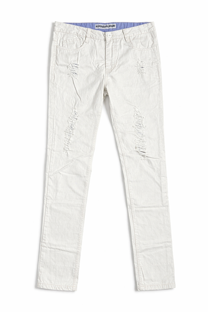 Hypercrush Jeans Blanco Skinny para Hombre | Slim Fit Roto