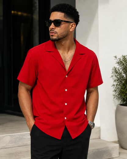 Camisa Roja Manga Corta para Hombre – ARDER