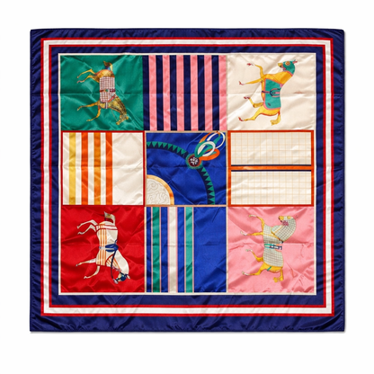 Bandana Satinada Multicolor Estilo Ecuestre | Pañuelo para la Cabeza Unisex