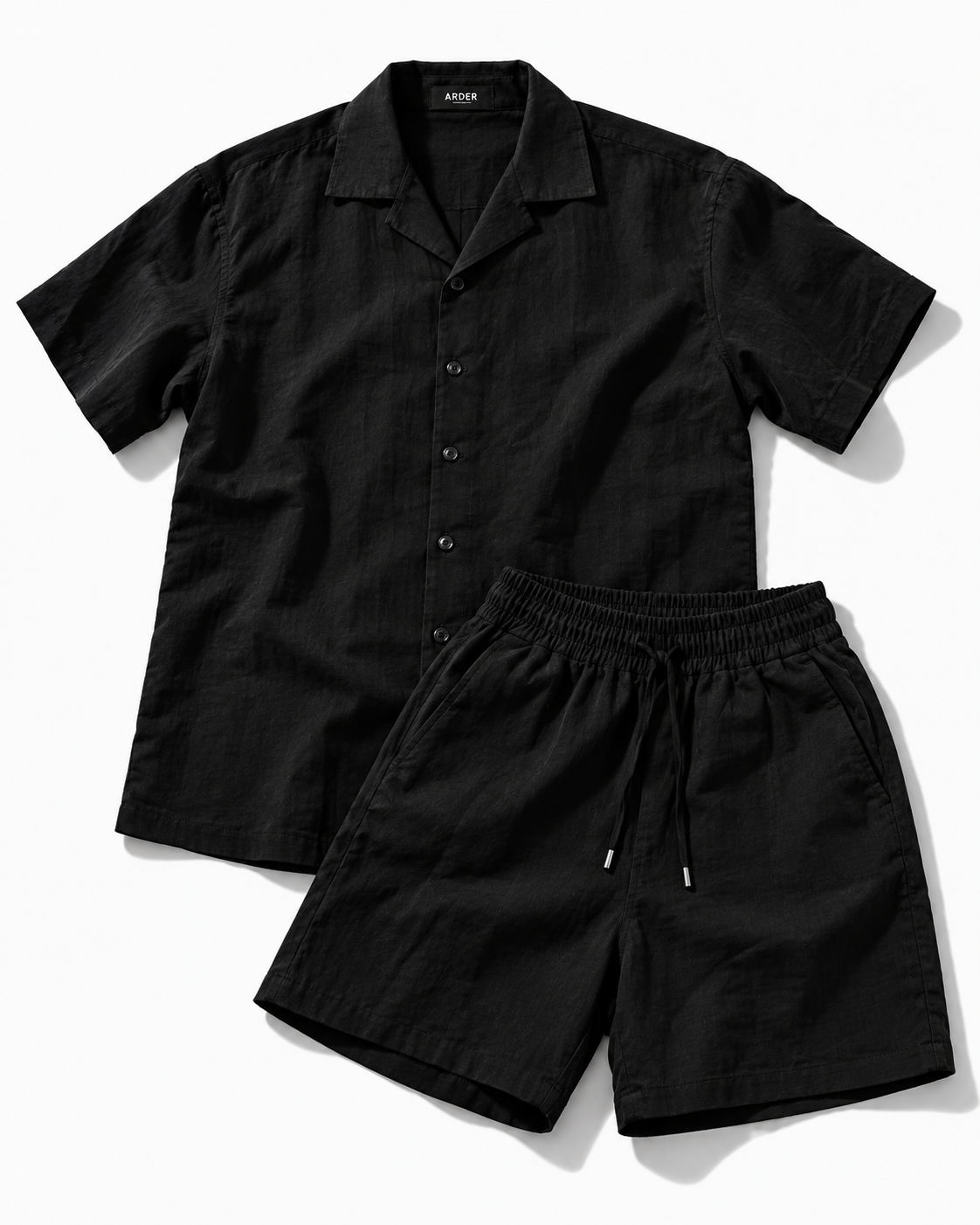 Conjunto Negro para Hombre con Camisa y Short | ARDER RD