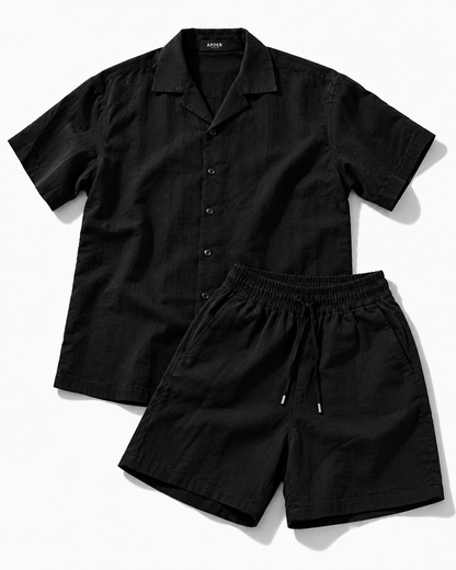 Conjunto Negro para Hombre con Camisa y Short | ARDER RD