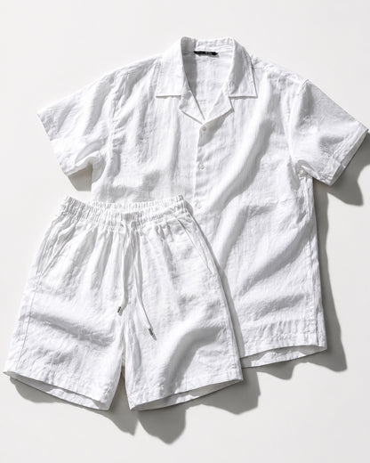 Conjunto Blanco de Hombre – Camisa Manga Corta + Short