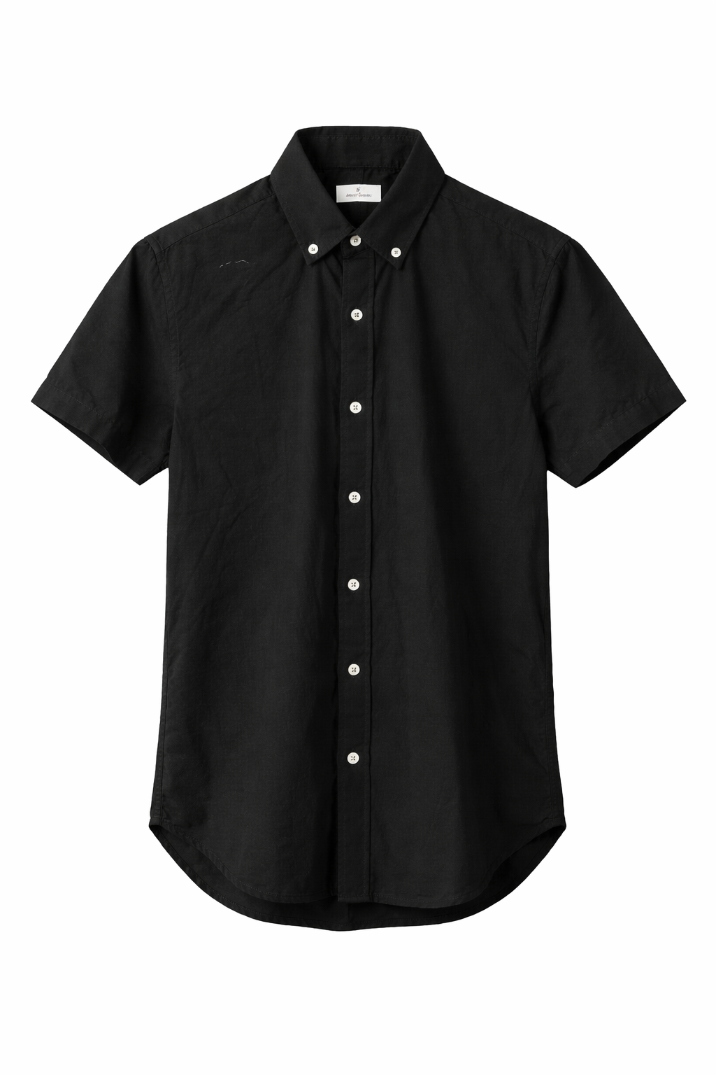 Camisa Negra Manga Corta Premium – Corte Slim Fit