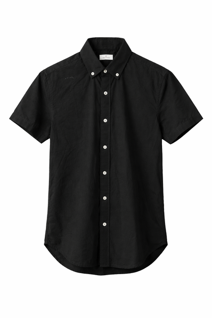 Camisa Negra Manga Corta Premium – Corte Slim Fit