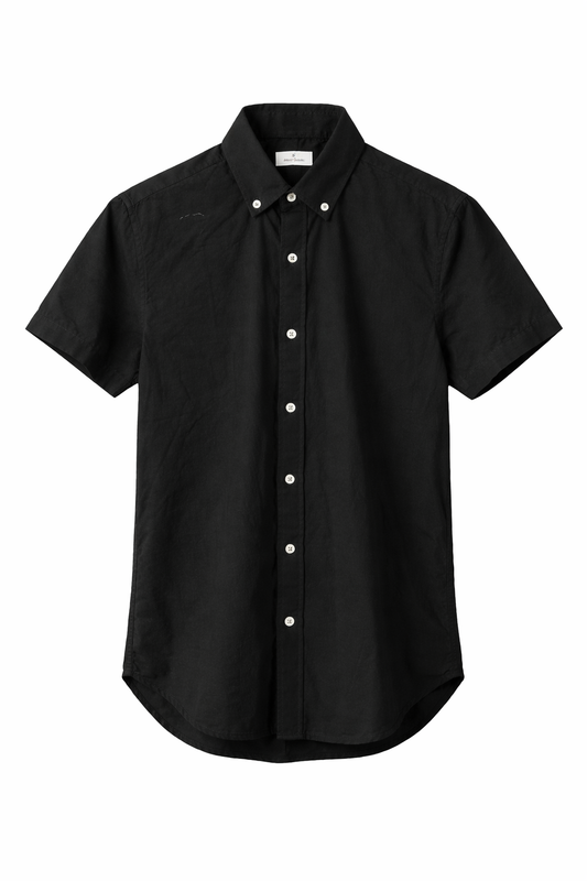 Camisa Negra Manga Corta Premium – Corte Slim Fit