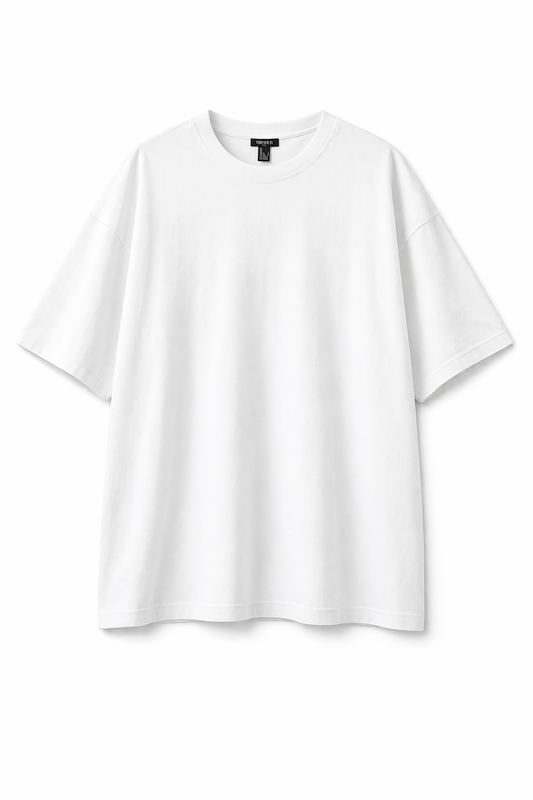T-Shirt Oversize Blanco Hombre Forever 21 | Camiseta Básica Premium