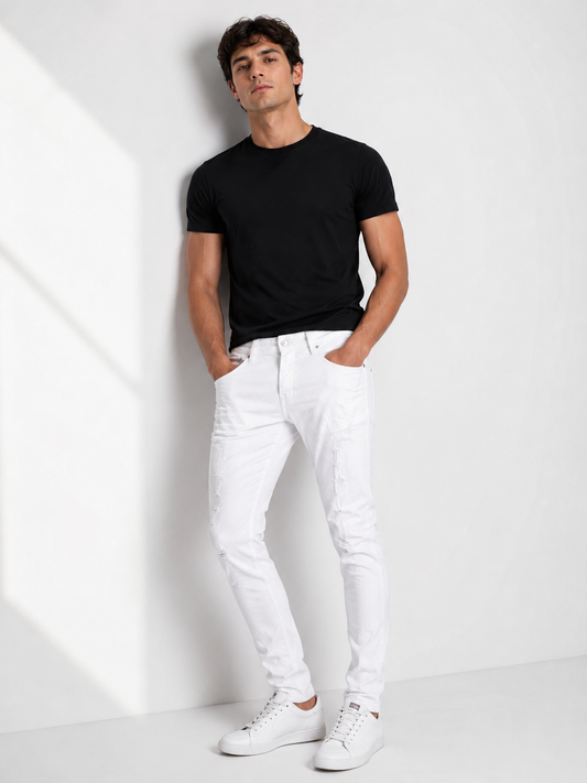 Jean Blanco Skinny C-IN2 para Hombre – Stretch Fit Premium