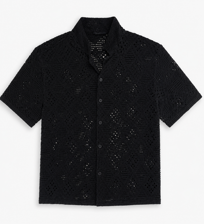 Camisa Crochet Negra para Hombre | ARDER