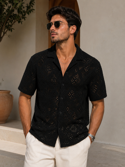 Camisa Crochet Negra para Hombre | ARDER