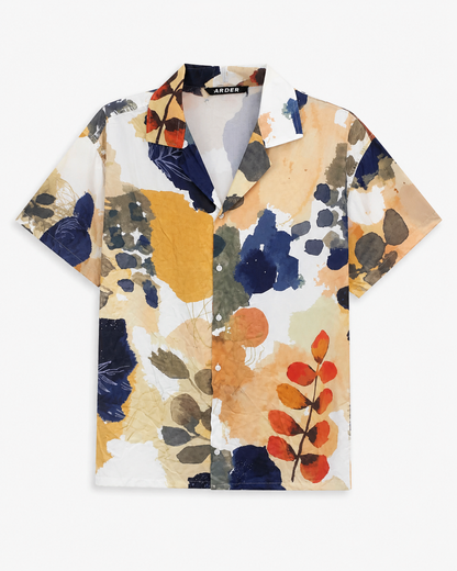 Camisa Hombre Estampado Artístico Premium Manga Corta – Estilo Resort Casual | ARDE