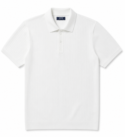 Poloche Blanco Texturizado para Hombre | Polo Slim Fit Elegante – ARDER