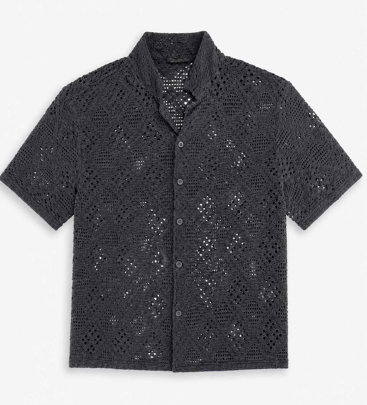 Camisa Crochet Gris Oscuro para Hombre | Tejido Premium ARDER República Dominicana