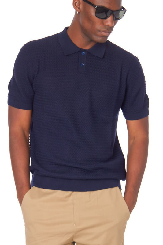 Poloche navy blue con texture