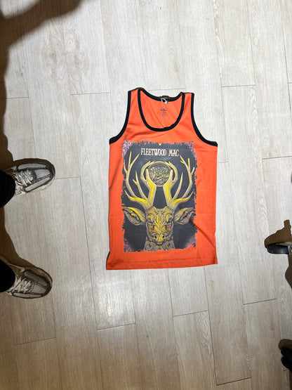 Franela Hombre Naranja Fleetwood Mac Estampado Ciervo – Tank Top Streetwear