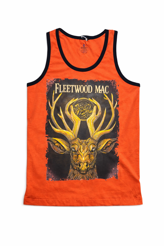 Franela Hombre Naranja Fleetwood Mac Estampado Ciervo – Tank Top Streetwear