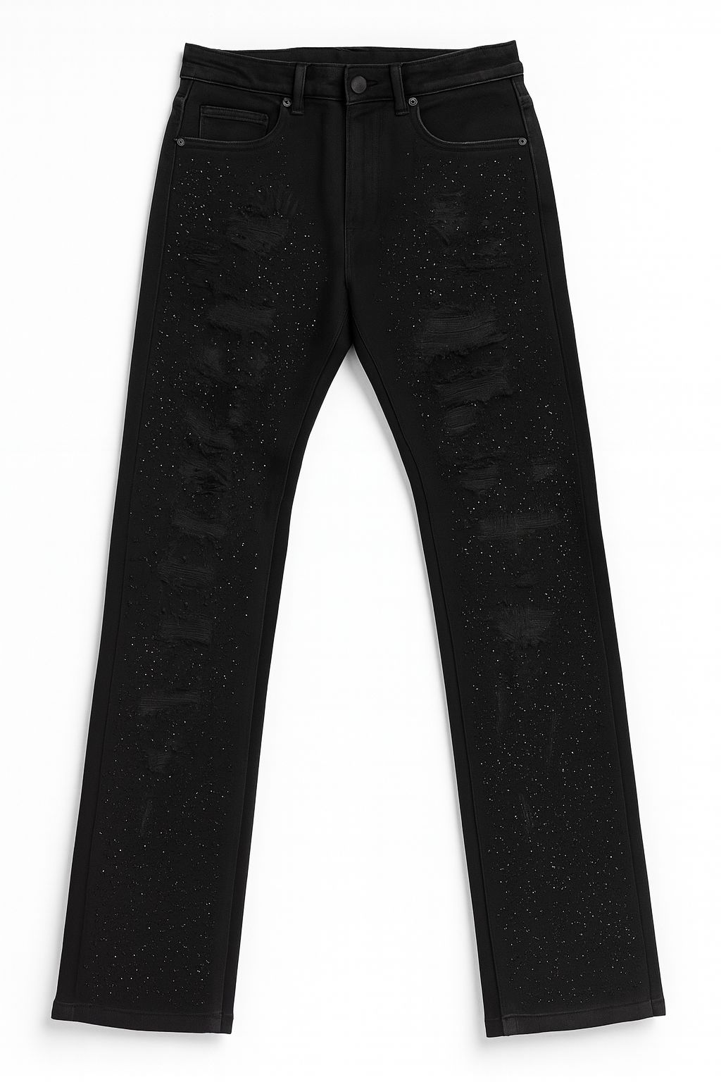 Jeans Negro Con Diamanticos